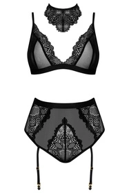 Beauty Night Cristalyn set BN6755 Nocna komplet biustonosz + figi, black