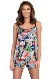 Italian Fashion Polinezja ws.r. kr.sp. Nocna piżama, druk/granat