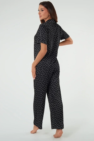 Italian Fashion Ria kr.r. dł.sp. Nocna piżama, druk/czarny