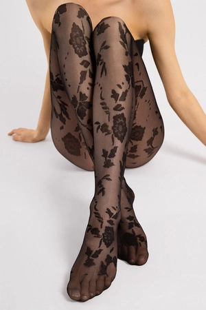 Fiore Flores 20 DEN G6110 Wyrób pończoszniczy rajstopy, black