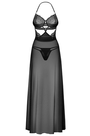 Obsessive Iliosa chemise Nocna komplet koszulka + stringi, czarny