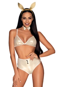 Obsessive Neo Goldes Nocna sexy kostium, biało-złoty