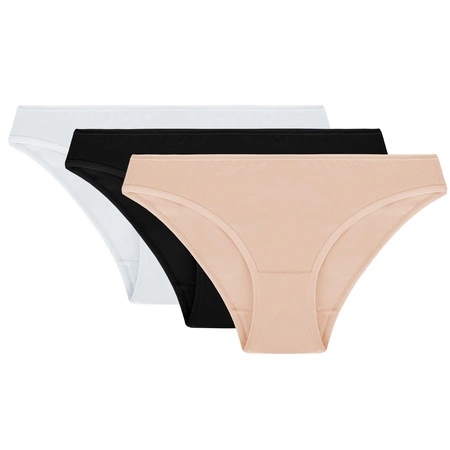 Vivisence 4003 3-pack Majtki figi, biały/czarny/beżowy