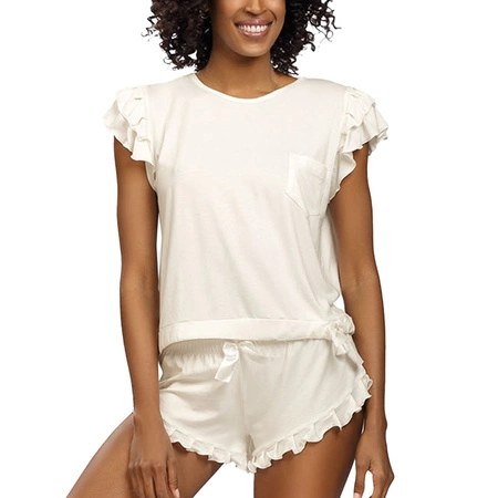 Dkaren Lulu Nocna komplet koszulka + szorty, ecru