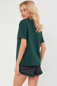 Italian Fashion Foggia kr.r. kr.sp. Nocna piżama, zielony/druk