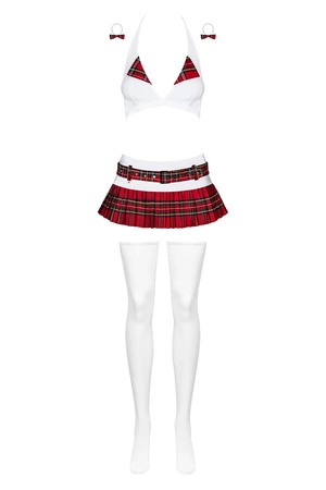 Obsessive Schooly Nocna sexy kostium, biało-czerwony