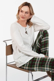 Italian Fashion Asama dł.r. dł.sp. Nocna piżama, ecru/druk