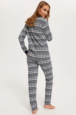 Italian Fashion Alaska dł.r. dł.sp. Nocna piżama, druk/granat