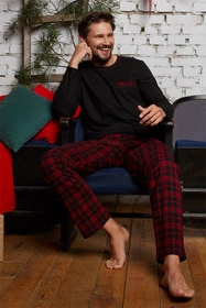 Italian Fashion Zeman dł.r. dł.sp. Nocna piżama, czarny/druk