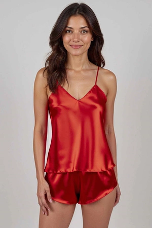 Vivisence 2053 Nocna komplet top + szorty, czerwony