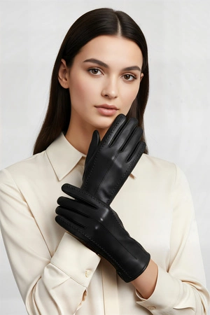 Vivisence 7209 Rękawiczki skórzane, black