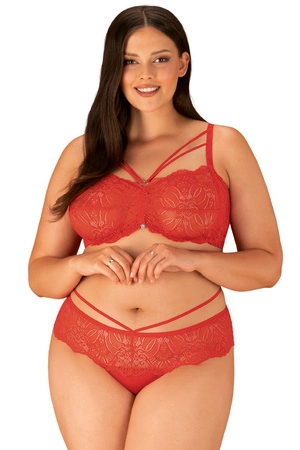 Obsessive Loventy 2-pcs set Nocna komplet biustonosz + stringi, czerwony
