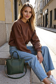 Vivisence T0009 Torebka do ręki, zielony