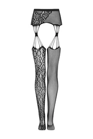 Obsessive S821 stockings Wyrób pończoszniczy pończochy z pasem, czarny