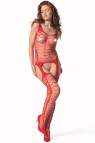 Passion BS104 Body bodystocking, red