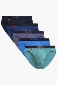 Atlantic 5SMP-004 5-pack Majtki slipy, zielony/granat/niebieski/indygo/ciemnoniebieski