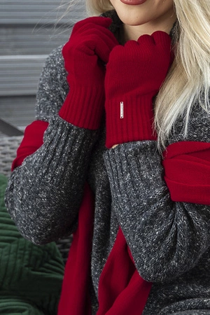 Vivisence 7204 Rękawiczki dzianinowe, czerwony