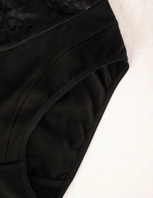 Wol-Bar Eco-Hi Majtki wysokie figi, czarny