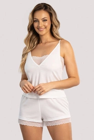 Unikat Milena Nocna komplet top + szorty, ecru