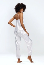 Dkaren Day Nocna komplet top + spodnie, biały