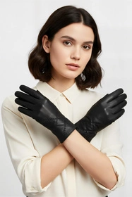 Vivisence 7210 Rękawiczki skórzane, black