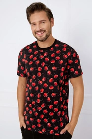 Italian Fashion Cherry Men kr.r. kr.sp. Nocna piżama, druk/czarny