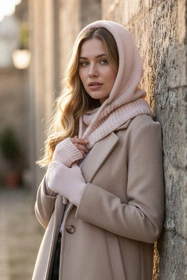 Vivisence 70110 Nakrycie głowy kaptur, pudrowy róż