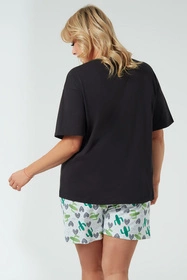 Italian Fashion Picos kr.r. kr.sp. Nocna piżama, czarny/druk