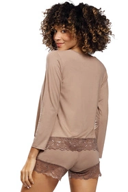 Dkaren Kornelia Nocna komplet koszulka + szorty, cappucino