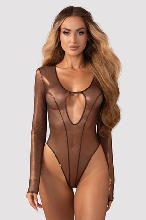 Obsessive Soranna long-sleeved teddy Body sexy, black
