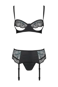 Passion Astrida set Nocna komplet biustonosz + stringi, black