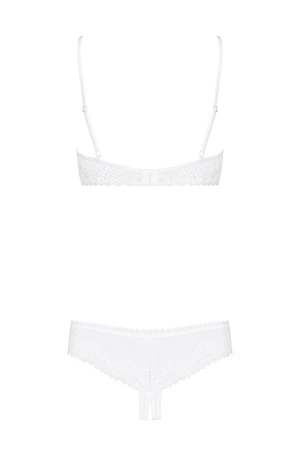 Obsessive Alabastra set Nocna komplet biustonosz + stringi, biały