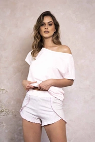 Italian Fashion Ikaria kr.r. kr.sp. Nocna piżama, j.róż/j.melanż