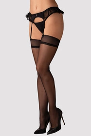 Obsessive Stelisa stockings Wyrób pończoszniczy pończochy samonośne, czarny