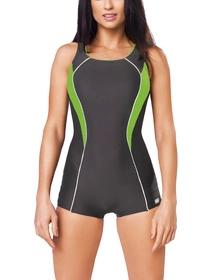 gWINNER Isabel I Kostium kąpielowy jednoczęściowy, grafit/zielony