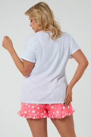 Italian Fashion Raba kr.r. kr.sp. Nocna piżama, biały/druk malina