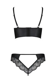 Passion Astrida bikini Nocna komplet biustonosz + stringi, black