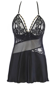 Axami V-10479 Nocna komplet koszulka + stringi, czarny