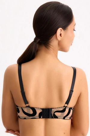 Bella Misteria 68-155 Czarny Agat Biustonosz miękki, czarno-beżowy