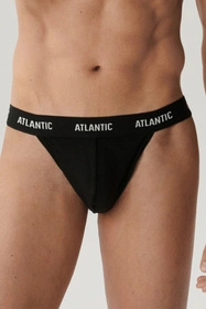 Atlantic 3BMP-1572 3-pack Majtki stringi, czarny