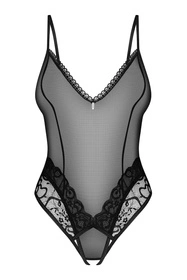 Obsessive Blomentis crotchless teddy Body sexy, czarny