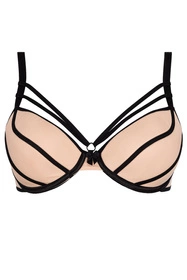 Axami V-7001 Zephyr Biustonosz push-up, beżowo-czarny