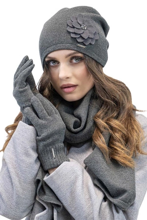 Vivisence 7010Kmpl Komplet czapka+szalik, ciemnoszary