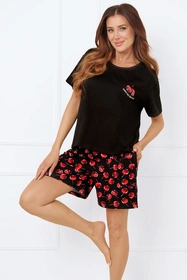 Italian Fashion Cherry kr.r. kr.sp. Nocna piżama, czarny/druk