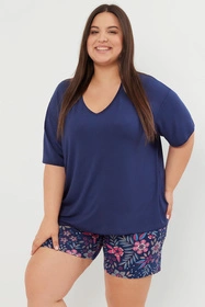 Italian Fashion Wista kr.r. kr.sp. Nocna piżama, granat/druk