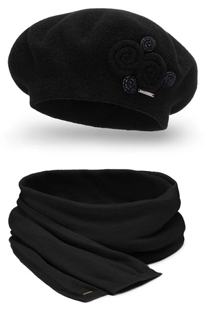 Vivisence 7037Kmpl Komplet beret+szalik, czarny