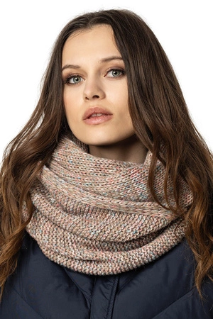 Vivisence 7014Kmpl Komplet czapka+komin, brązowy melanż