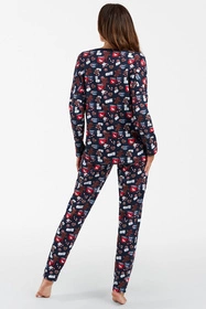 Italian Fashion Cookies dł.r. dł.sp. Nocna piżama, druk/granat