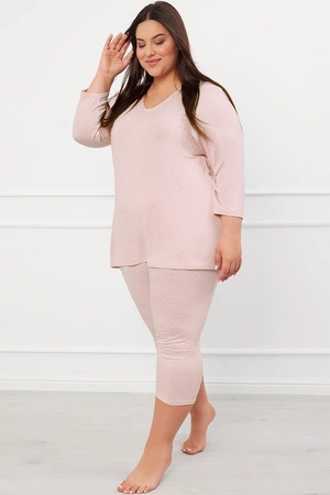 Italian Fashion Puntini r.3/4 sp.3/4 Nocna piżama, druk/róż pudrowy