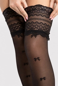 Fiore Coquette 15 DEN O4096 Wyrób pończoszniczy pończochy samonośne, black